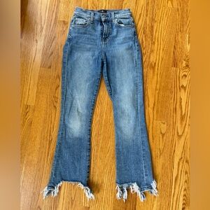 7 For All Mankind Blue Flare Wide Leg Jeans